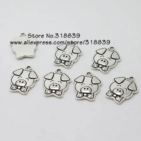 Античные серебряные металлические подвески из цинкового сплава для свиней