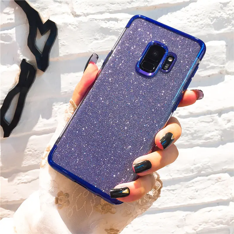 Роскошный прочный силиконовый Блестящий Мягкий чехол из ТПУ для Samsung Galaxy S8 S9 Plus Note 9 8 S7 Edge Coque Capa|Бамперы| |