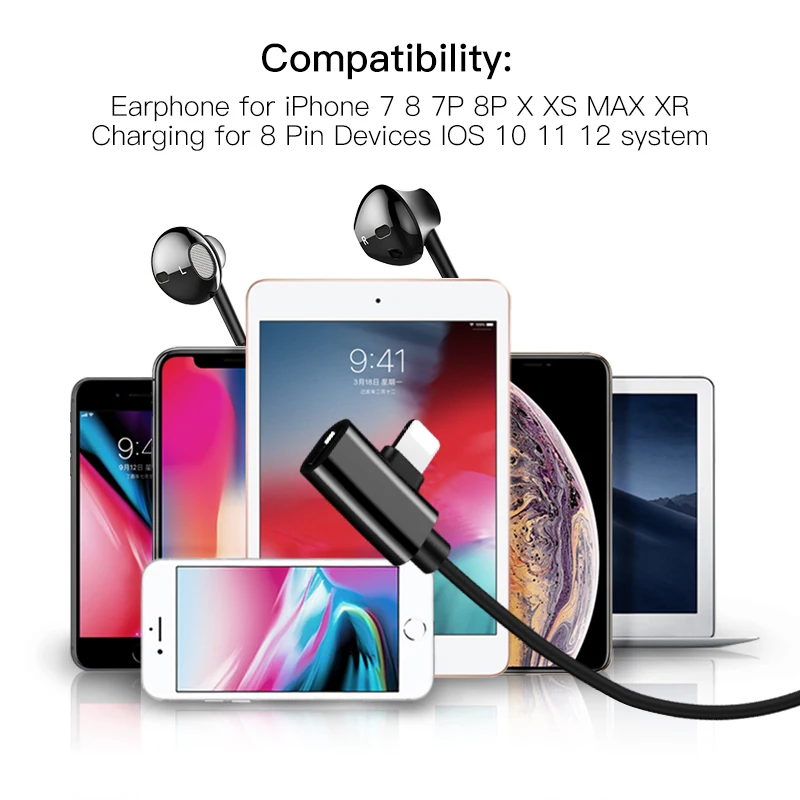 ! ACCEZZ магнитные наушники HiFi 2 в 1 Наушники-вкладыши освещение для iPhone XS MAX XR X 8 7 Plus IOS
