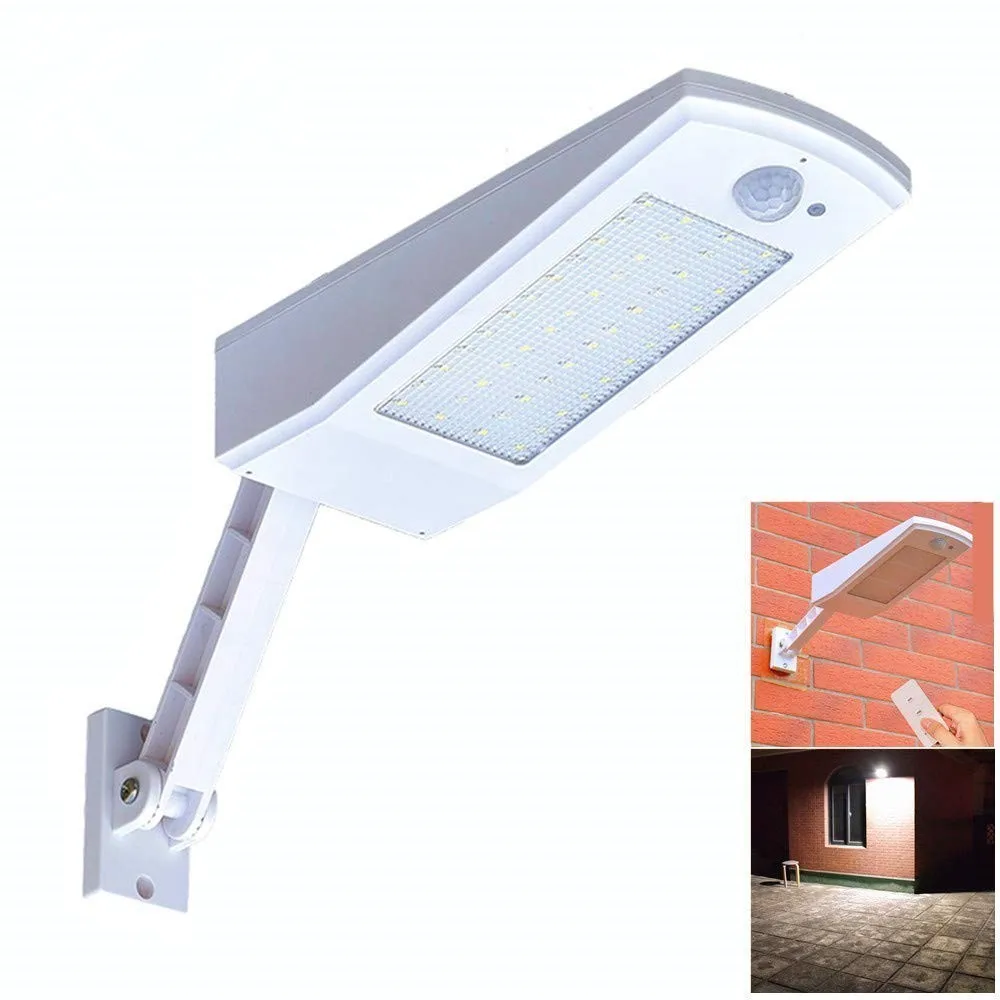 Linval 48LED солнечный датчик движения свет IP65 Водонепроницаемая беспроводная Регулируемая настенная лампа для наружного сада уличного пульта дистанционного управления