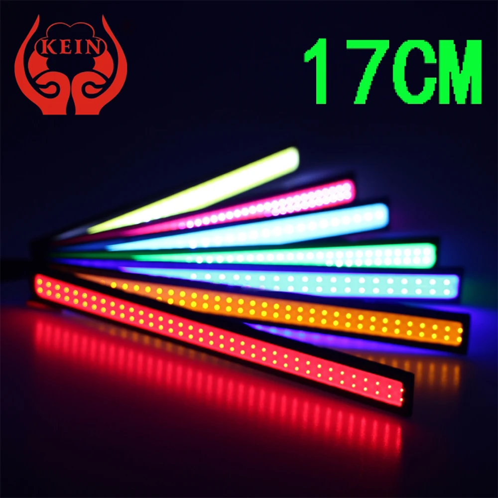 

KEIN 2PCS 17cm red car daytime running light Auto led car 76LED cob DRL Pathway Lighting car modification Parking day time Light