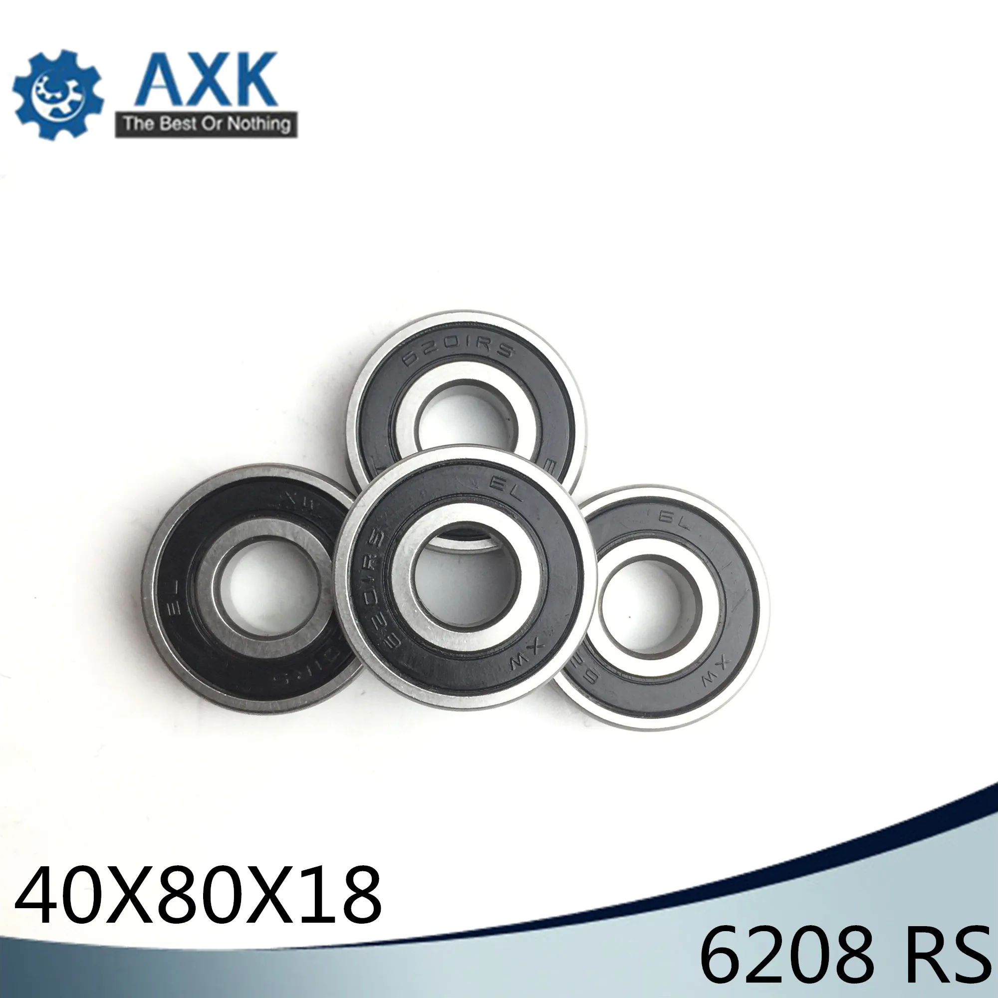 6208RS подшипник ABEC 3 (1 шт) 40x80x18 мм шайбовый с глубоким 6208 2RS упорные шариковые