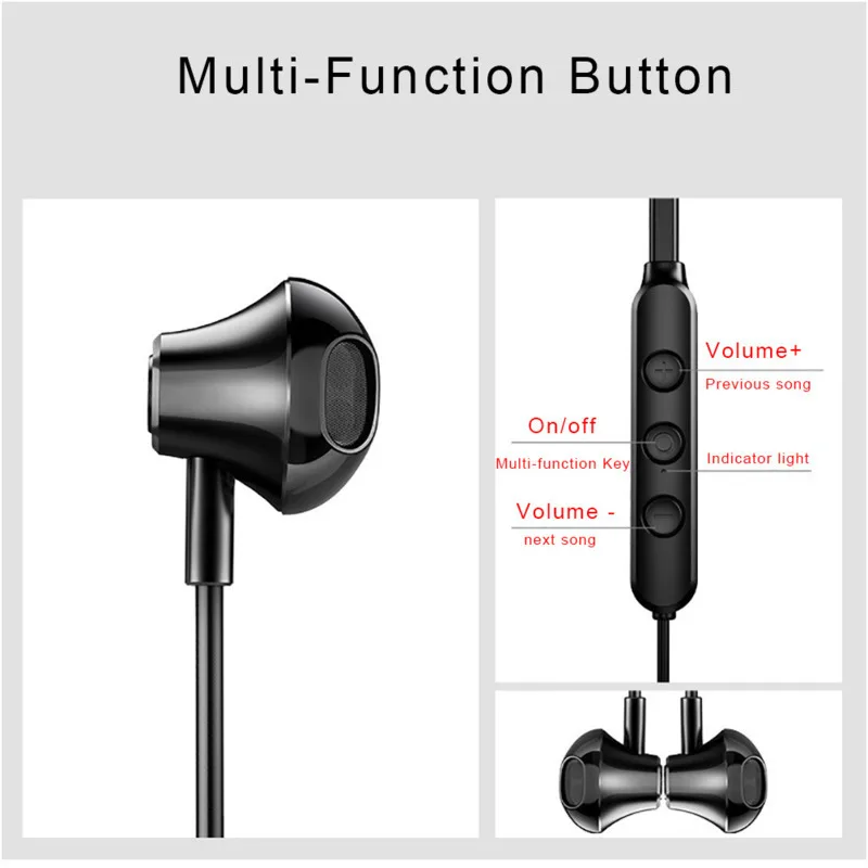 Беспроводные наушники Bluetooth спортивные стереонаушники с шейным ободом и