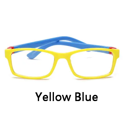 Yellow Blue Ralferty Kids TAC Гибкая оправа для очков с прозрачными линзами ультра-светильник для детей по рецепту Близорукость Оптические оправы для очков S854 - Цвет оправы: Yellow Blue