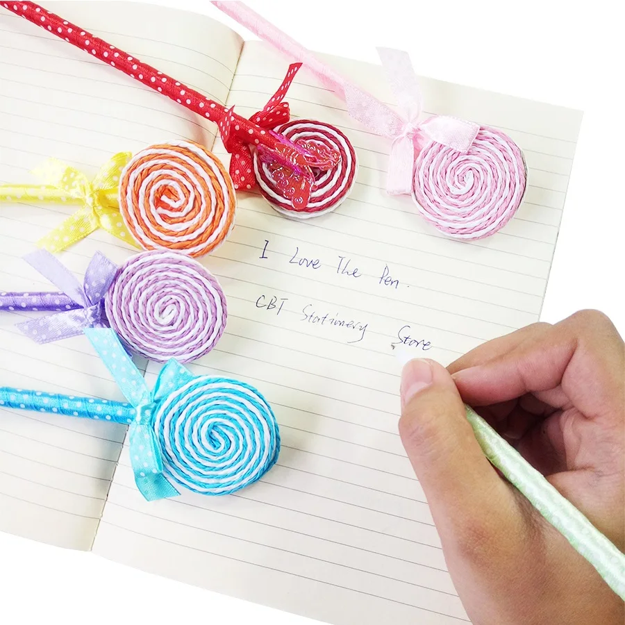 

36 Pcs/lot Novelty Plastic Kawaii Candy Color Pens Shape Ball Point Lollipop Ballpoint Pen Cute Stationery School Supplies