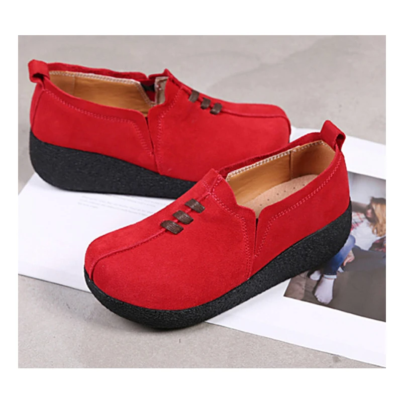 BEYARNEPlus Size 35-43 Women Flat Platform Coin Loafers Suede Leather Slip On Ladies SpringShoes Flats CreepersSneakerE084 | Обувь