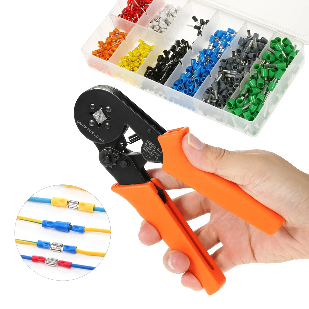 

multitool Cable Wire Crimper Tools Kit Crimping Pliers Ferrule Crimpers+ 800Pcs End Crimp Terminal Electrical Wire Connector Set