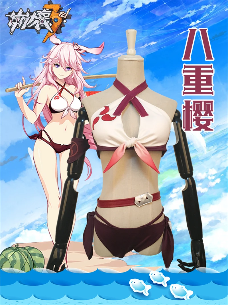 Горячая игра Honkai Impact 3 Yae Sakura женский костюм для косплея бикини сексуальные купальники