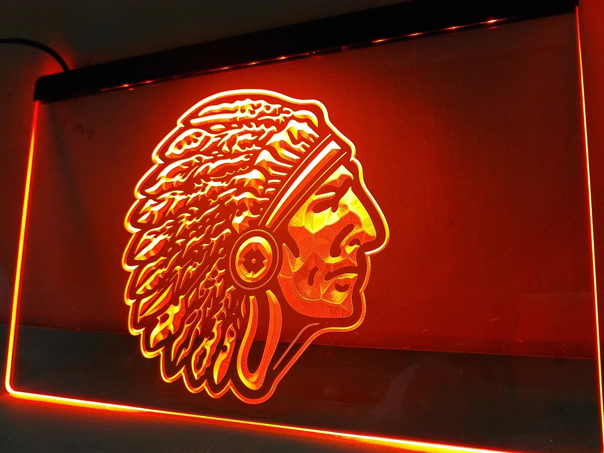 

LM141- Red Indian Chief Bar Beer LED Neon Light Sign home decor crafts