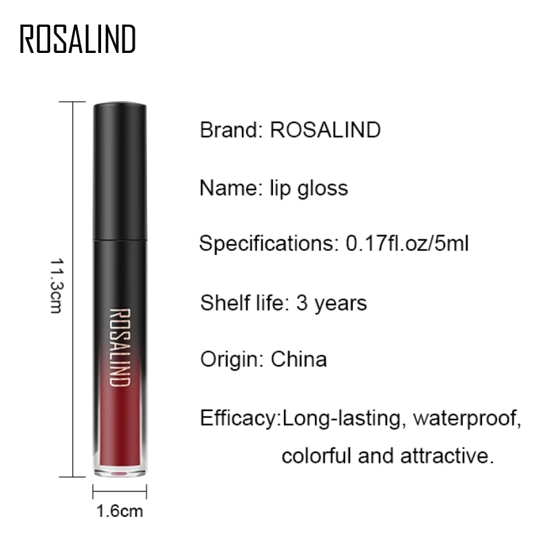Набор косметики для губ ROSALIND водостойкая блестящая губная помада телесного