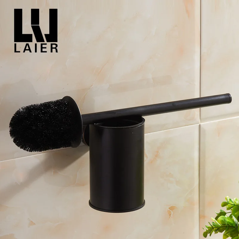 AUSWIND Vintage Classical round base Black Surface 304 Stainless Steel Toilet Brush Holder wall mount bathroom products | Обустройство