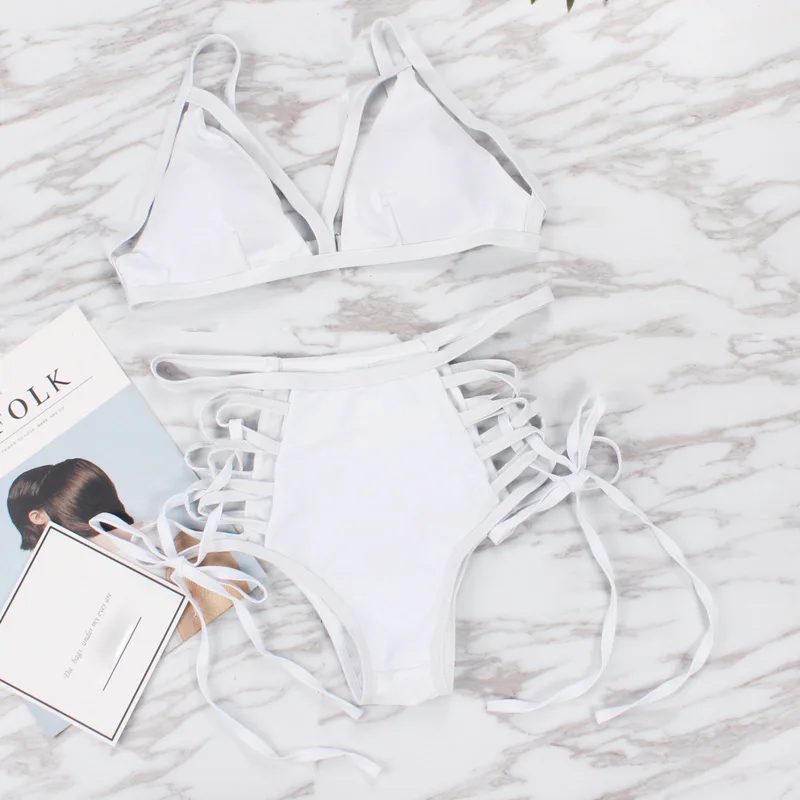 2019 винтажный неоново желтый комплект бикини сексуальный купальник женский