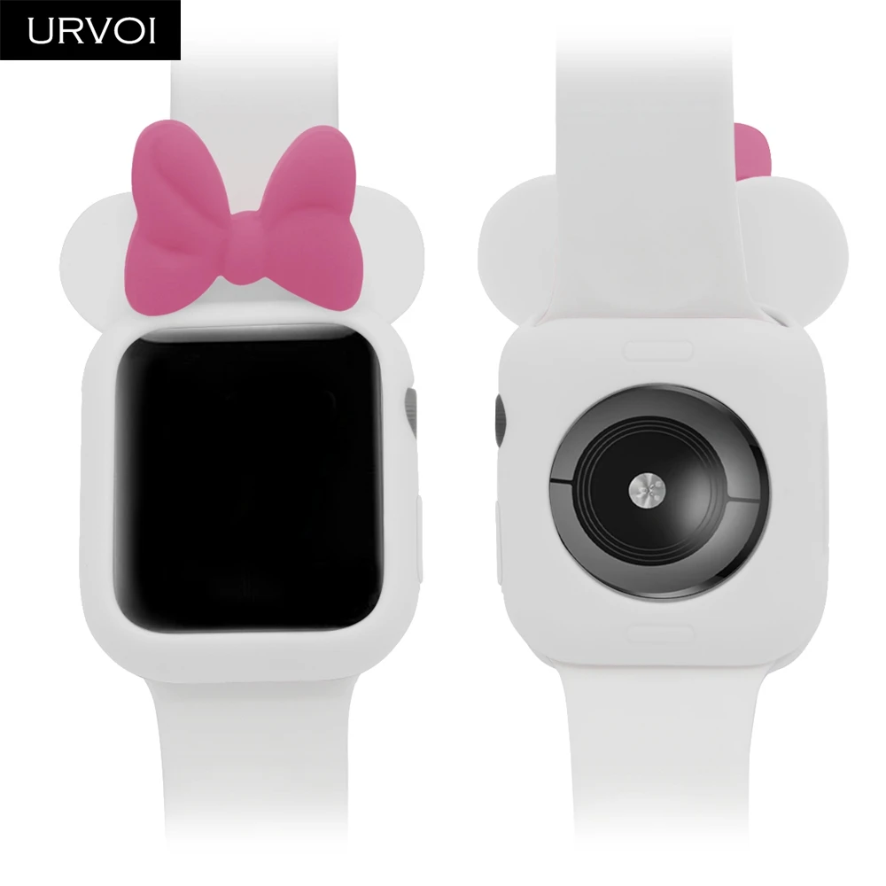 URVOI ТПУ чехол для apple watch полный мультяшный чехол серии 5 4 3 2 ремешок силиконовый бампер для iWatch чехол для Минни Маус