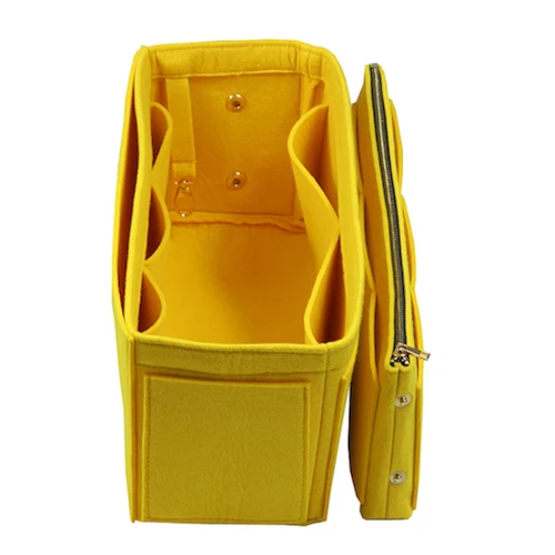 Lemon Подходит для изящных мм GM вставки Органайзер Кошелек сумка в Bag-3MM Премиум фетр(ручная работа/20 цветов) w/съемный карман на молнии - Цвет: Lemon