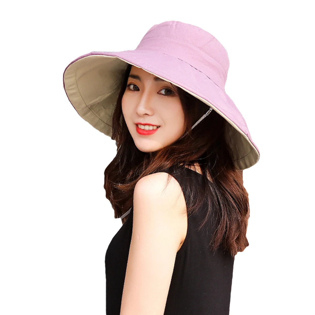 2019 летние хлопковые Панамы женские двухсторонние широкие с полями солнце шляпа