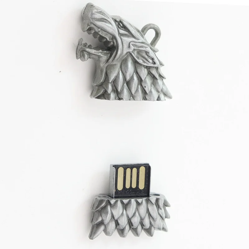 Новая мода новая Игра престолов STARK sigil Direwolf USB флешка брелки кольцо фильм