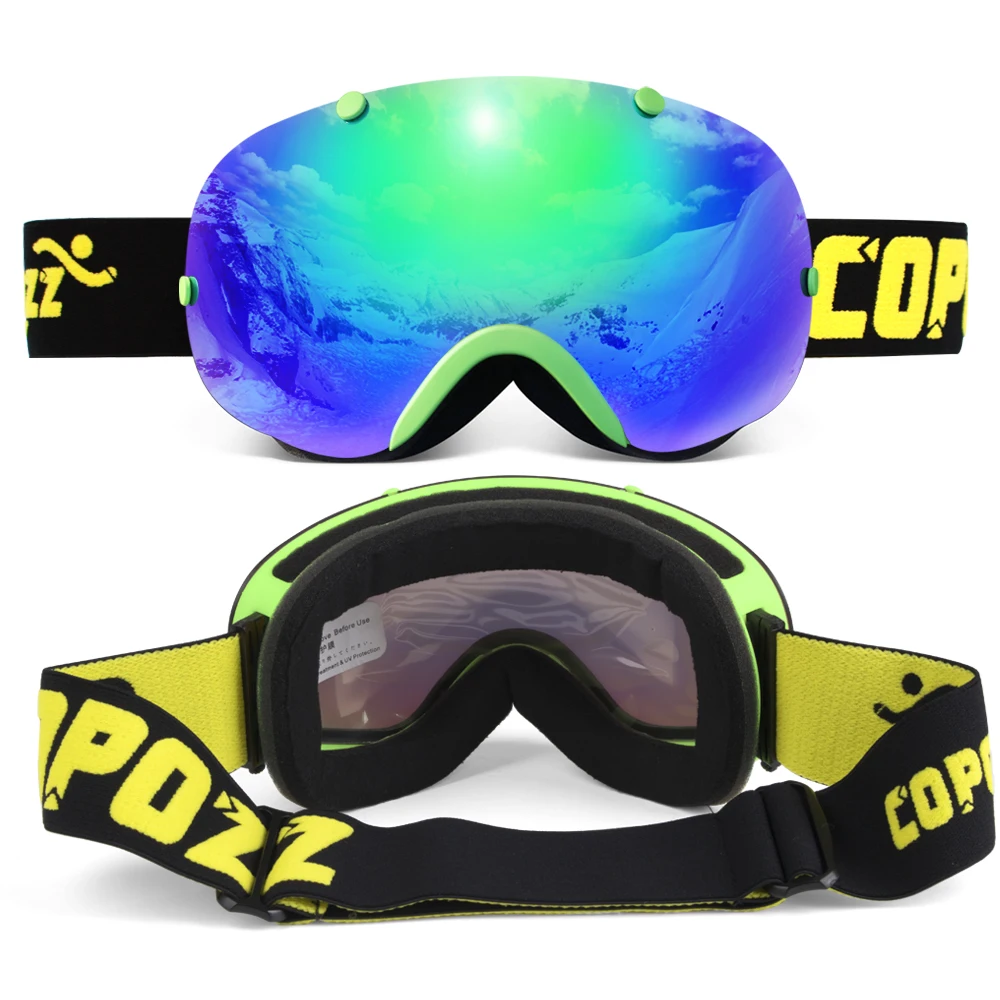 COPOZZ лыжные очки безрамные двойные линзы 100% защита UV400 для взрослых сноуборд