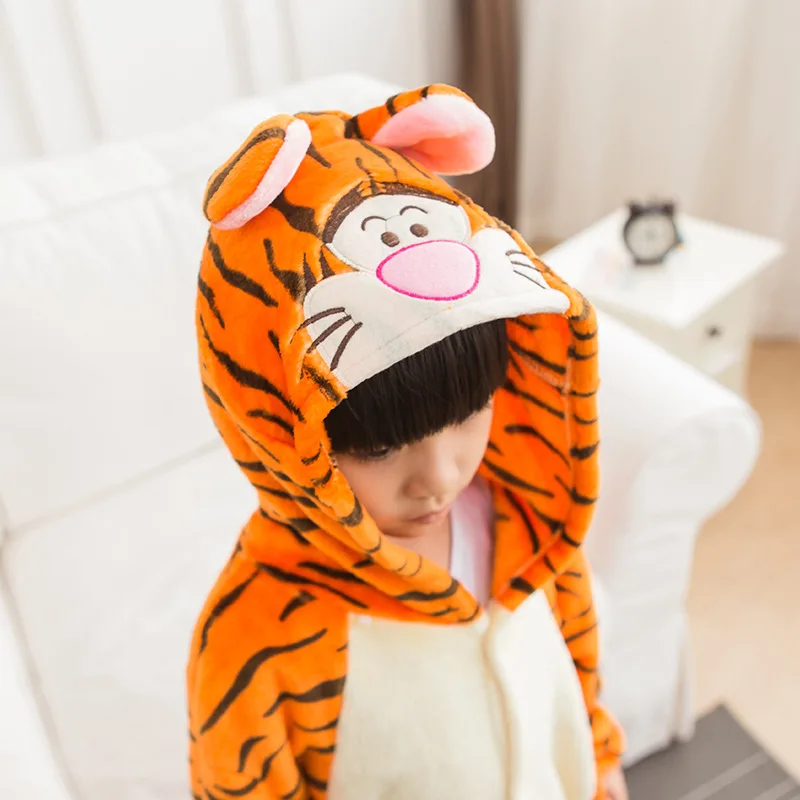Детский комбинезон с тигром, пижама в виде животных, комбинезон для девочек, фланелевый цельнокроеный костюм для мальчиков, одежда для сна, ... от AliExpress WW