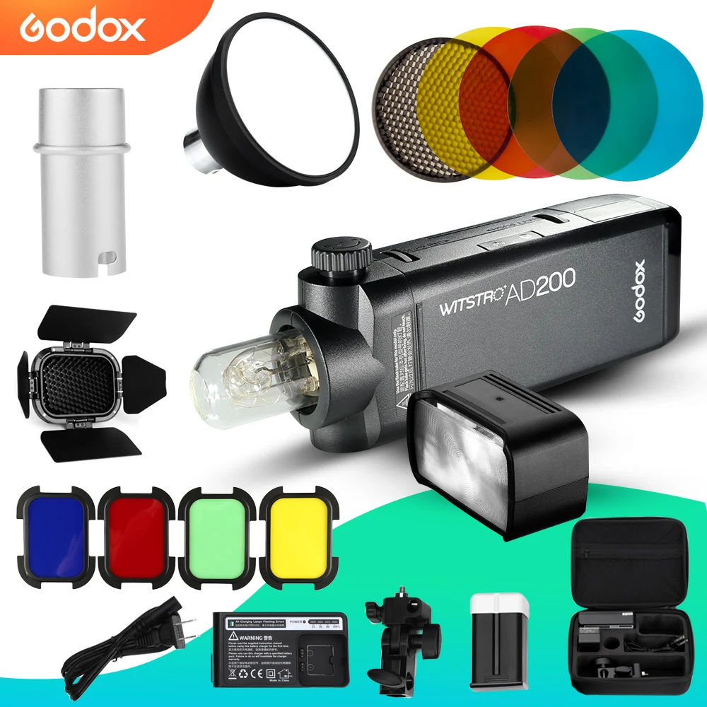 Набор вспышек Godox AD200 2 4 Вт 1/8000 ГГц | Электроника
