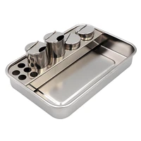 1set stainless steel surgical tray dental instruments tray nursing lid medical equipment steriliser container for dentist storag