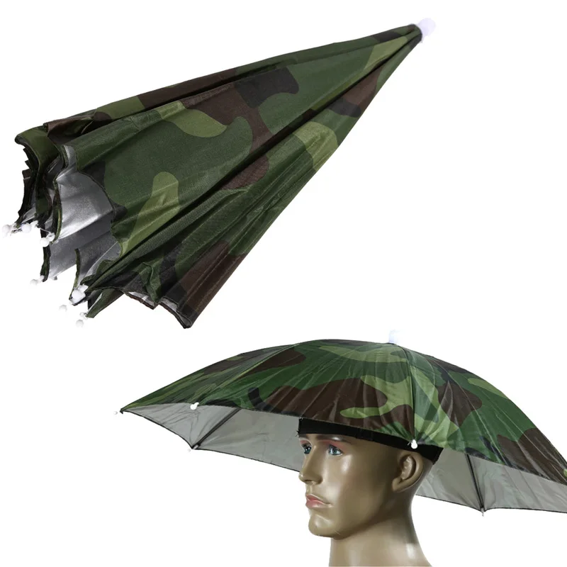 Camo Рыболовный зонтик, портативная пляжная шапка-зонтик, Солнцезащитная шляпа, складные головные уборы, зонтик для женщин и мужчин, для активного отдыха, Походов, Кемпинга - Цвет: Camo