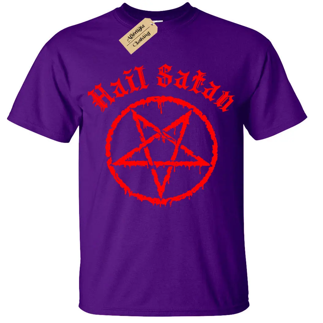 Футболка с надписью Hail satan Мужская футболка пентаграммой рок Готик унитаз