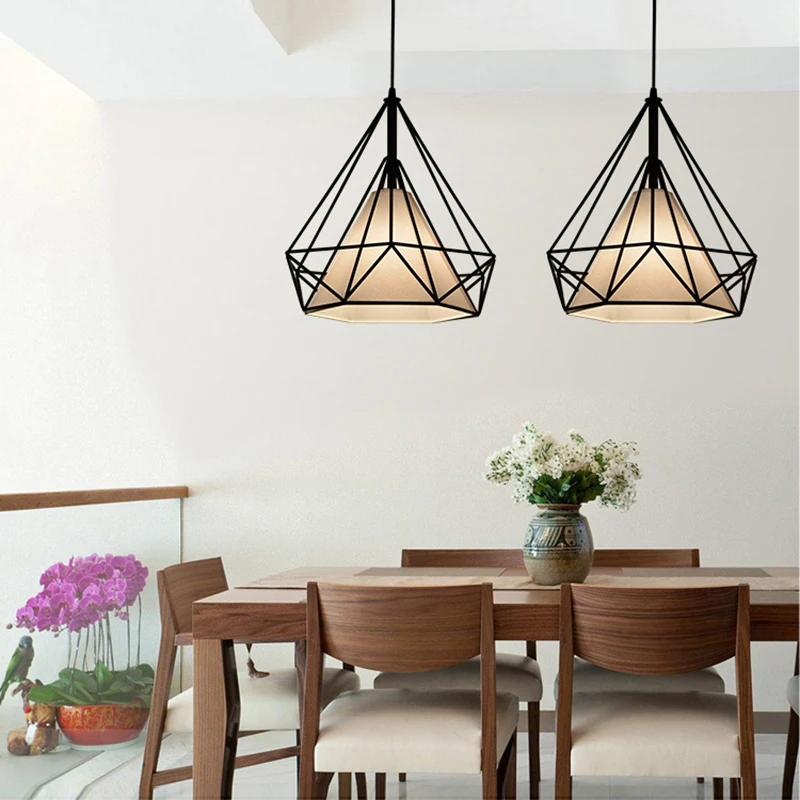 Винтажные подвесные светильники из кованого железа Ретро стиль E27 простой