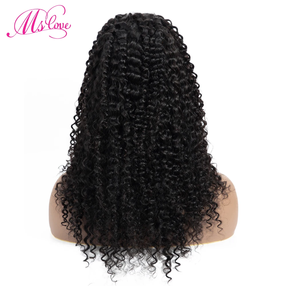 MS Love курчавые вьющиеся человеческие волосы парик кружева спереди парики