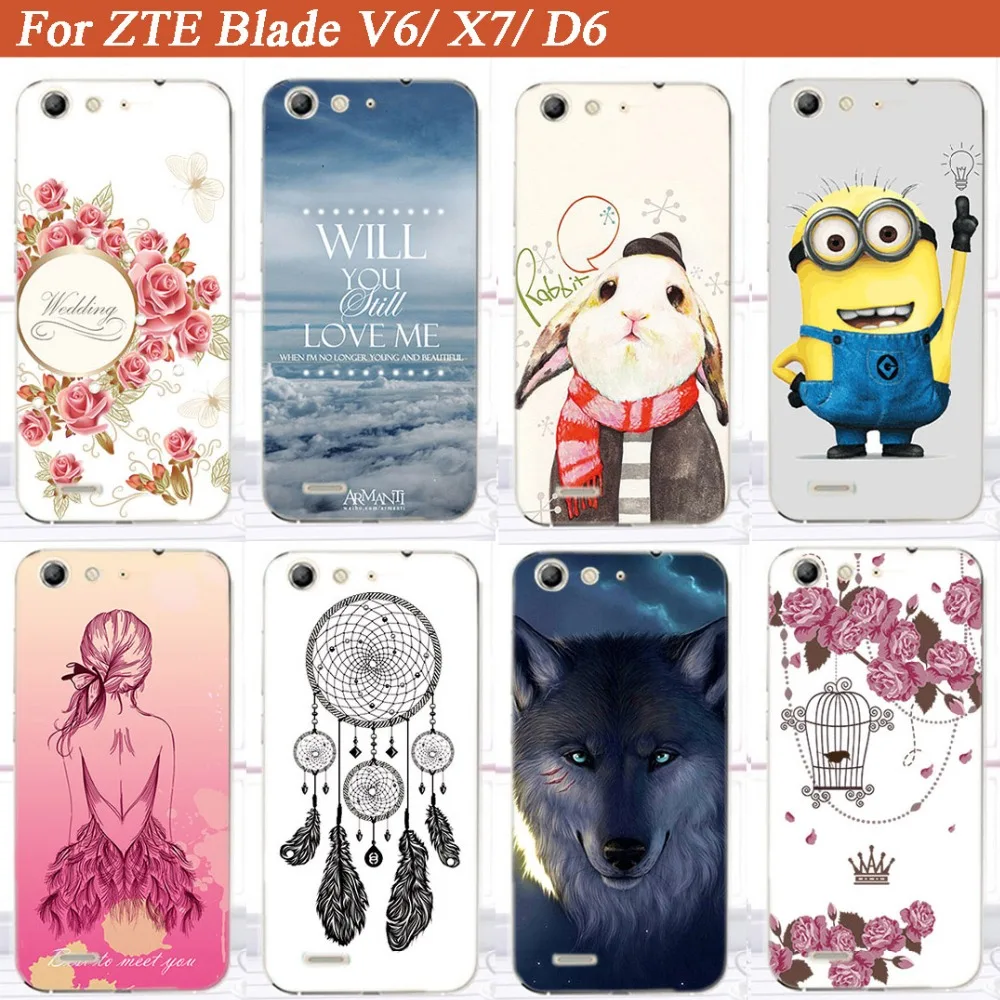 Высокое качество типа сделай сам чехол Чехол для ZTE лезвие V6 D6 X7 узоры painitng задней
