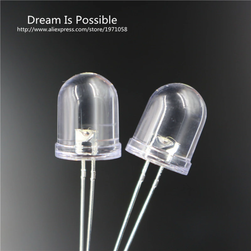 50 X LED 10mm Blue Ultra Bright Lamp Light Bulb 10MM Round top Emitting Diodes Electronic Components Energy Saving | Электронные