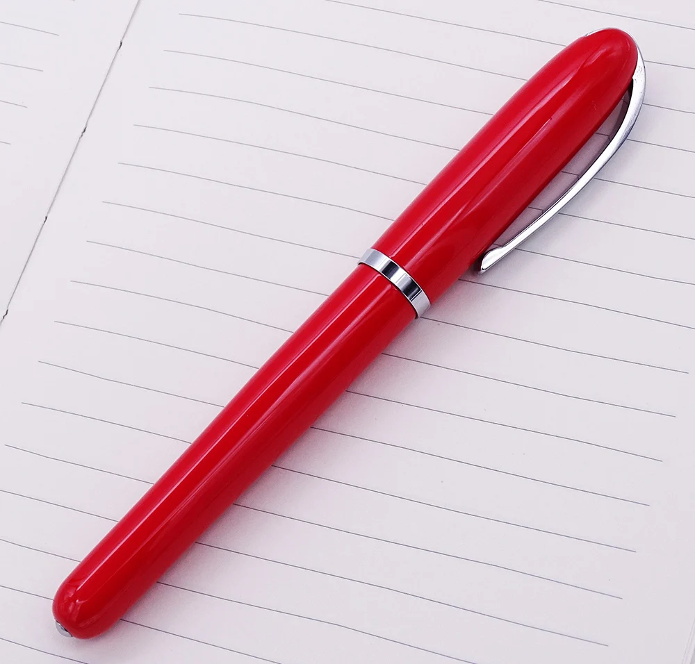 

Baoer Fountain Pen 'Air Force One' Red with Silver Clip Iridium Medium Nib Unique Design Office Business Gift School Supplies