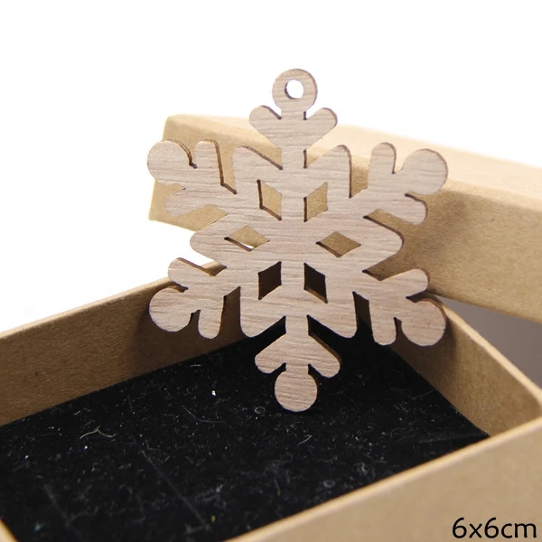 Snowflakes A 10 шт. DIY рождественские снежинки, олени и елки деревянные подвесные украшения для рождественской вечеринки Рождественские елочные украшения Детские подарки украшения - Цвет: Snowflakes A