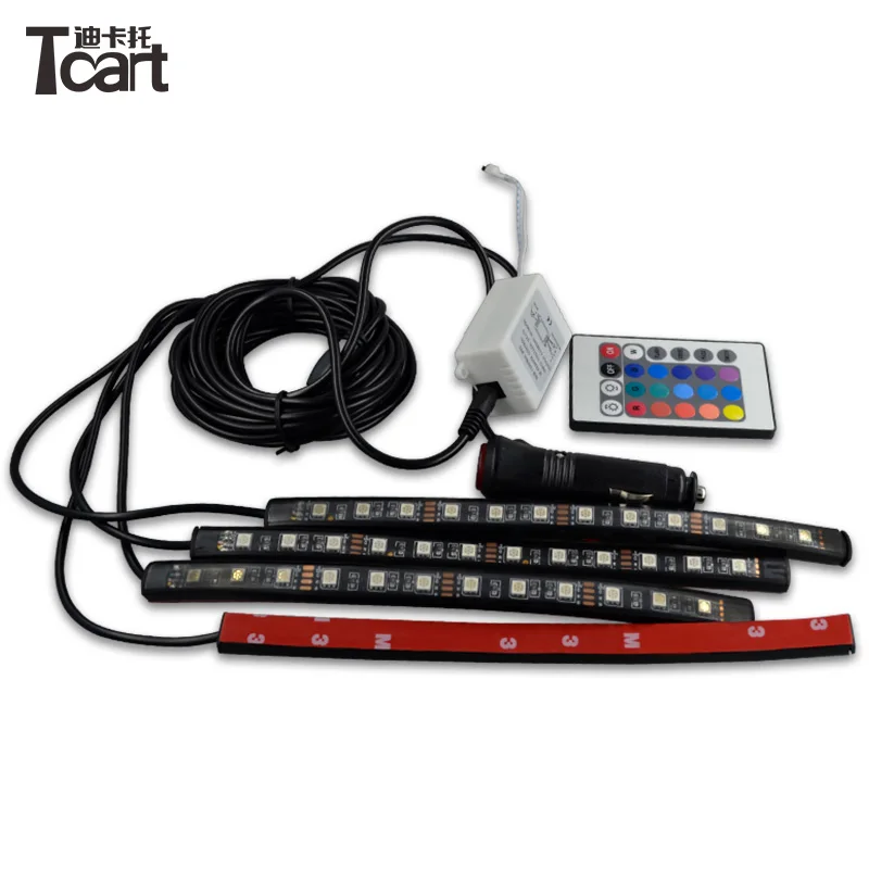 Tcart автомобили атмосферные декоративные огни Android iOS телефон приложение управление RGB Светодиодные полосы лампы автомобиль-Стайлинг Интерьер Свет