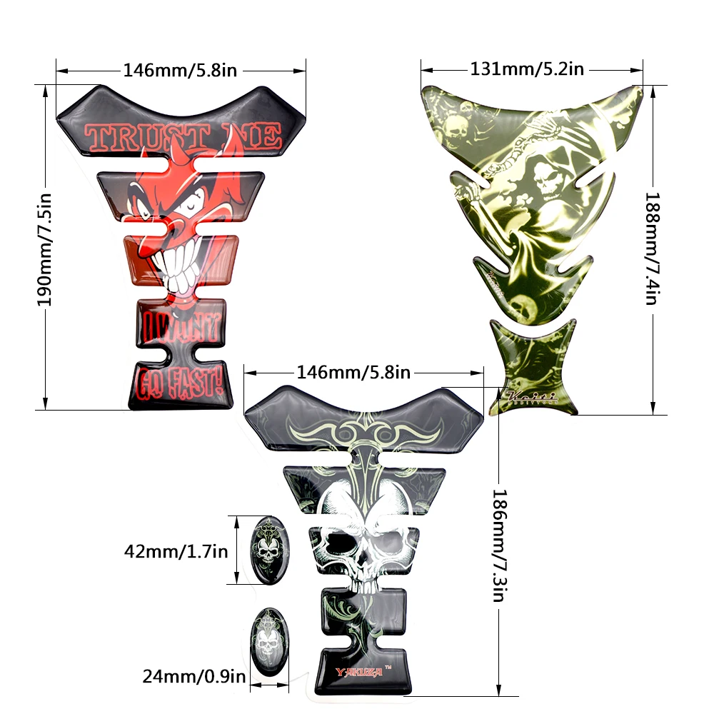 BKBAT 3d наклейка на мотоцикл протектор танка Череп гоночный автомобиль для Honda cbr cbf