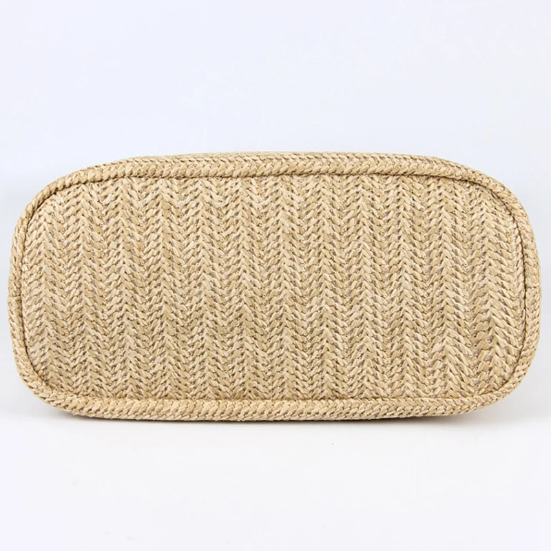 Женская сумка модная красивая соломенная плетеная большая летняя Пляжная через