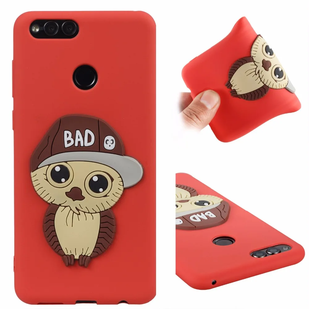 For HUAWEI Honor 7X BND L21 L22 L24 AL TL10 lovely Owl Anti-Fall Phone Cover Case Silicone Soft Bad Boy Cartoon Shell |