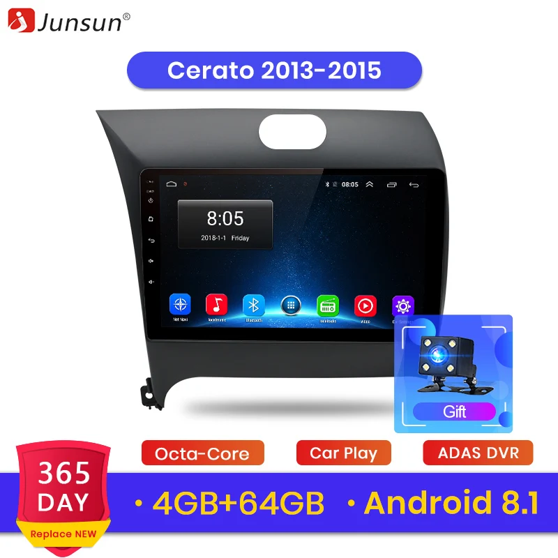 Junsun автомобильный Радио мультимедийный dvd плеер для Kia Cerato K3 2013 2014 2015 android 9 0 gps 4 64G