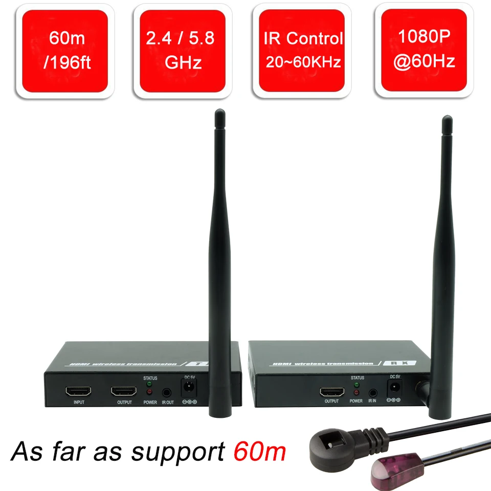 Navceker ZY-DT211W беспроводной HDMI видео ТВ-трансмиттер, ресивер wifi 60 м беспроводной HDMI удлинитель HD Беспроводная система передачи