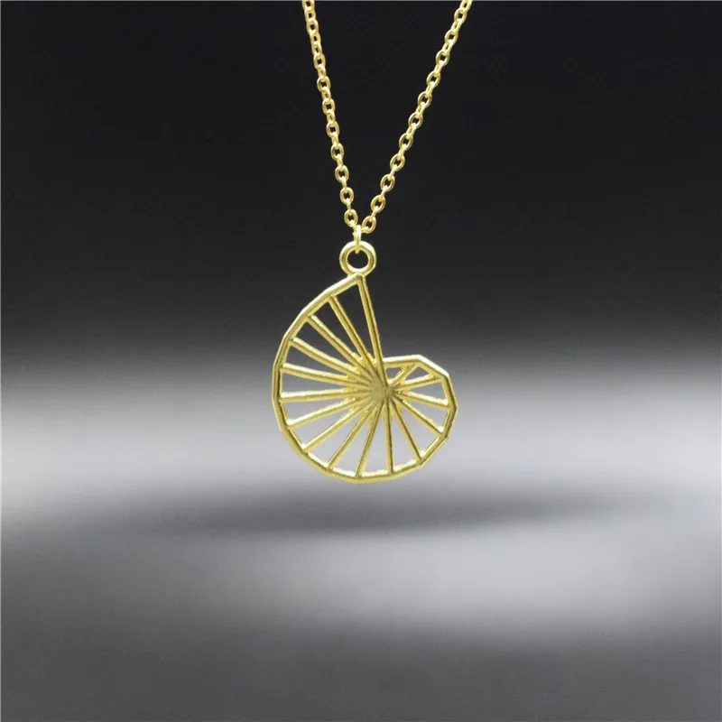 4 Colors Theodorus spiral pendant necklaces- math jewelry- geometry charm necklaces