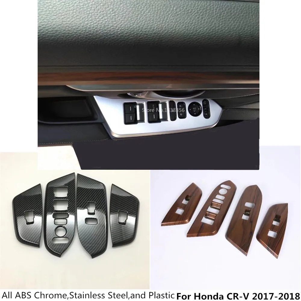Для Honda CRV CR V 2017 2018 2019 2020 ABS Chrome/Peach Wood Автомобильная Внутренняя дверь окно