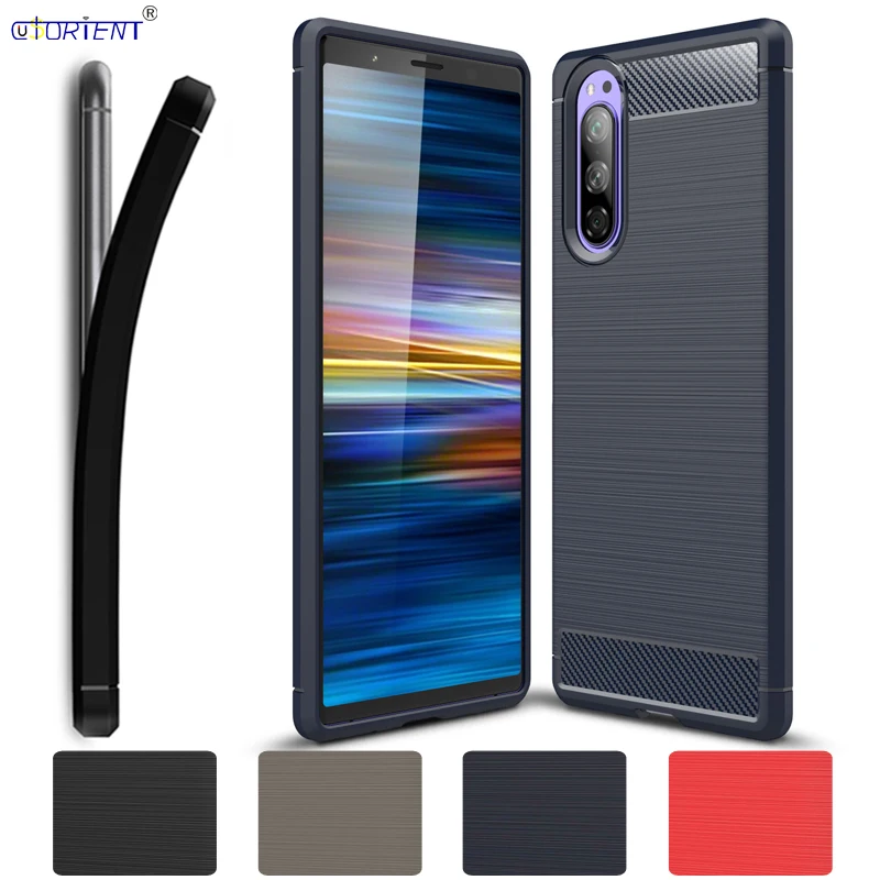 Ультратонкий Мягкий силиконовый чехол бампер из углеродного волокна для Sony Xperia 2