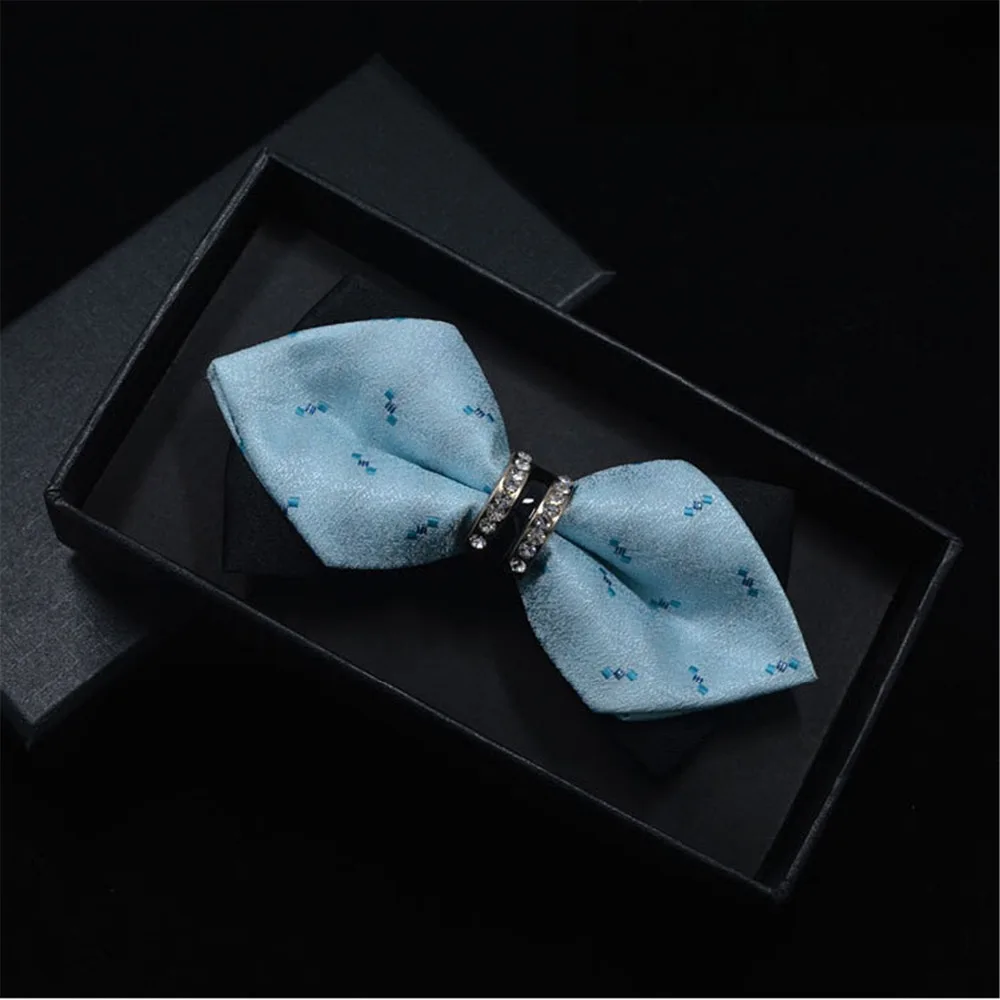 Роскошные Bling Crystal украшения из металла острые углы галстук-бабочка Свадебная вечеринка Банкетный клуб Бизнес бабочка узел Для мужчин аксессуары