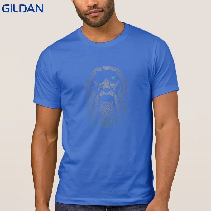 Забавные Odin Викинги Футболка Винтаж круглым вырезом короткий рукав Для мужчин