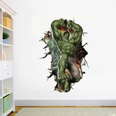 3D супергеройский наряд для детей на номер Декор Настенная Наклейка мальчика