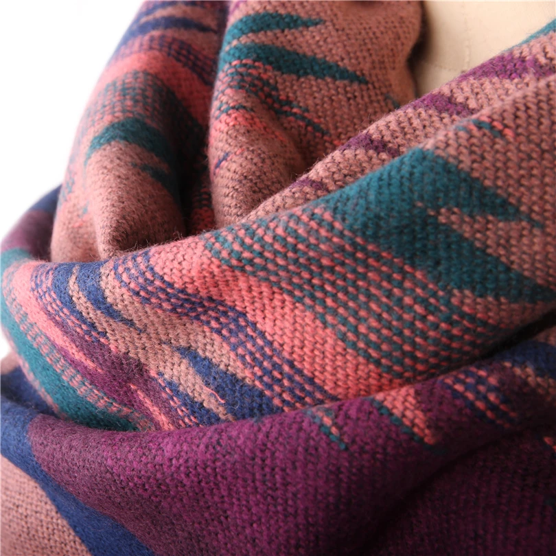 Зимнее теплое одеяло шарф женская накидка 2017 стильная Длинная кисточка