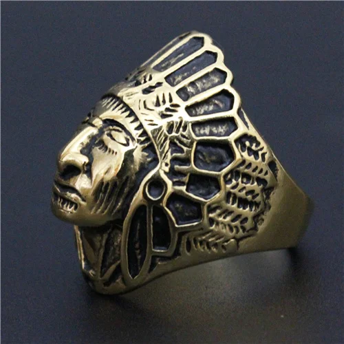 Wonderful Design Biker Ring Gold Black Indian Top Quality 316L Stainless Steel Cool Mens | Украшения и аксессуары