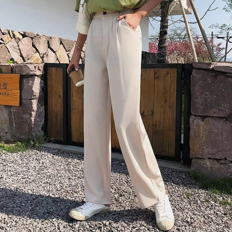 High Waist Women Baggy Pants Wide Leg Loose Female Long Trousers White Black Red Femme Pantalon S-xxl Fashion Workout | Женская одежда