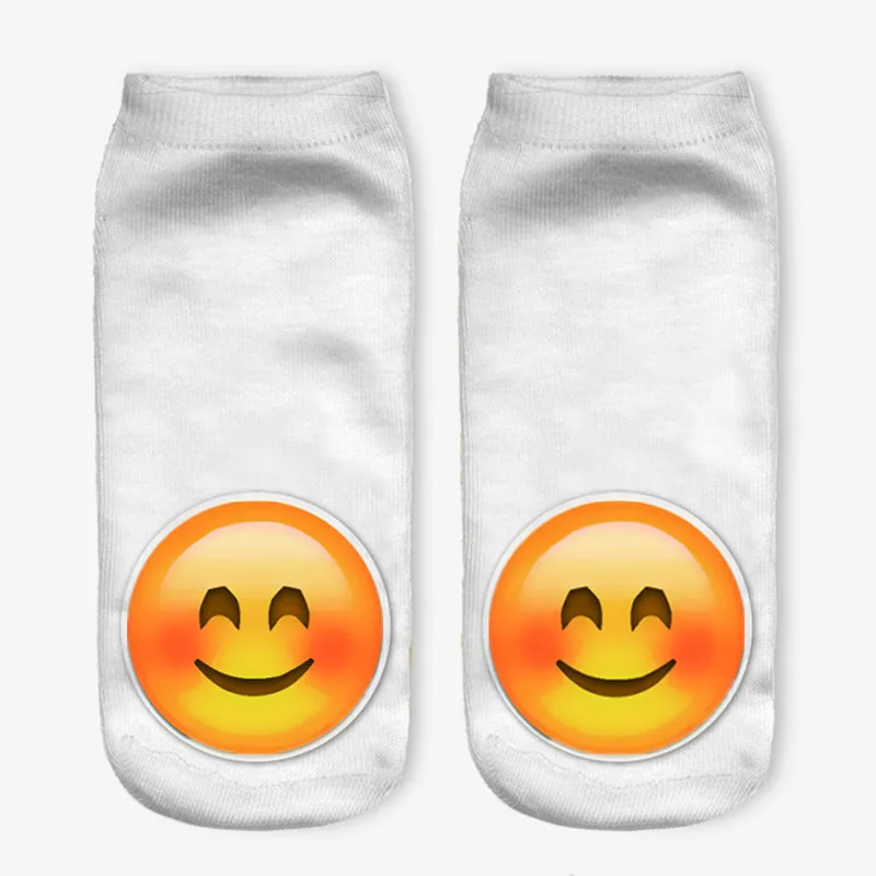 2 пары emoji Носки для девочек Для женщин Мода Harajuku печати мужчин хлопковые носки