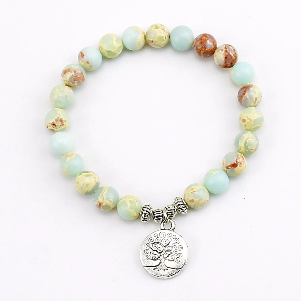 Новый дизайн высококачественных ювелирных изделий для йоги 8 мм синее море