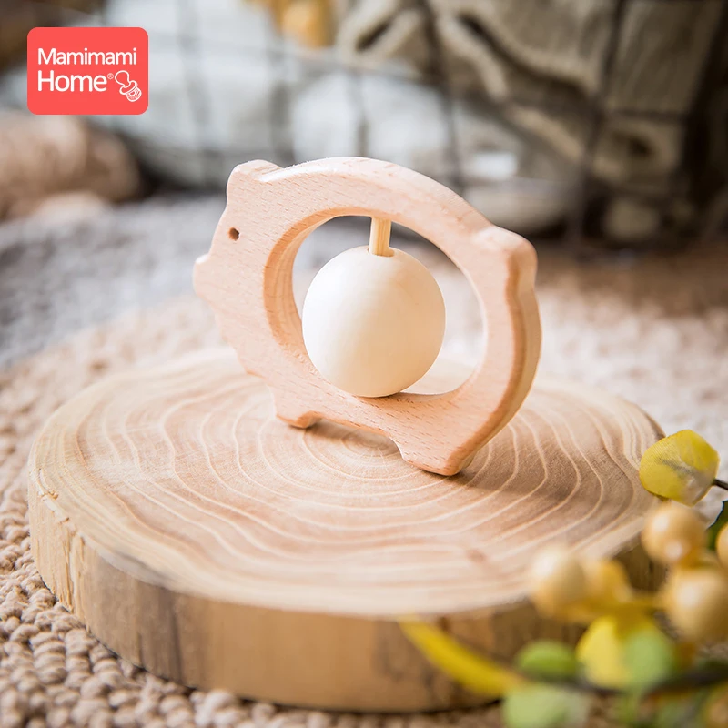 Mamihome, 1 шт., детский деревянный прорезыватель, игрушка-животное, бук, грызун, подвеска, Монтессори, игрушка для игры в спортзал, аксессуары, детские товары, детский блок